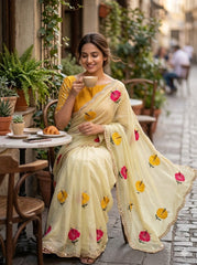 flower saree
