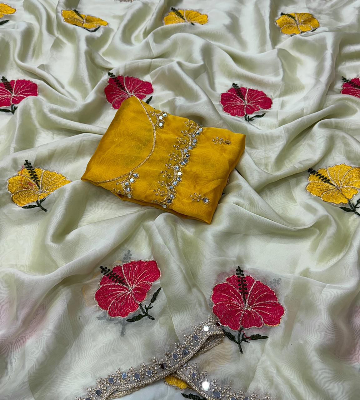 flower saree